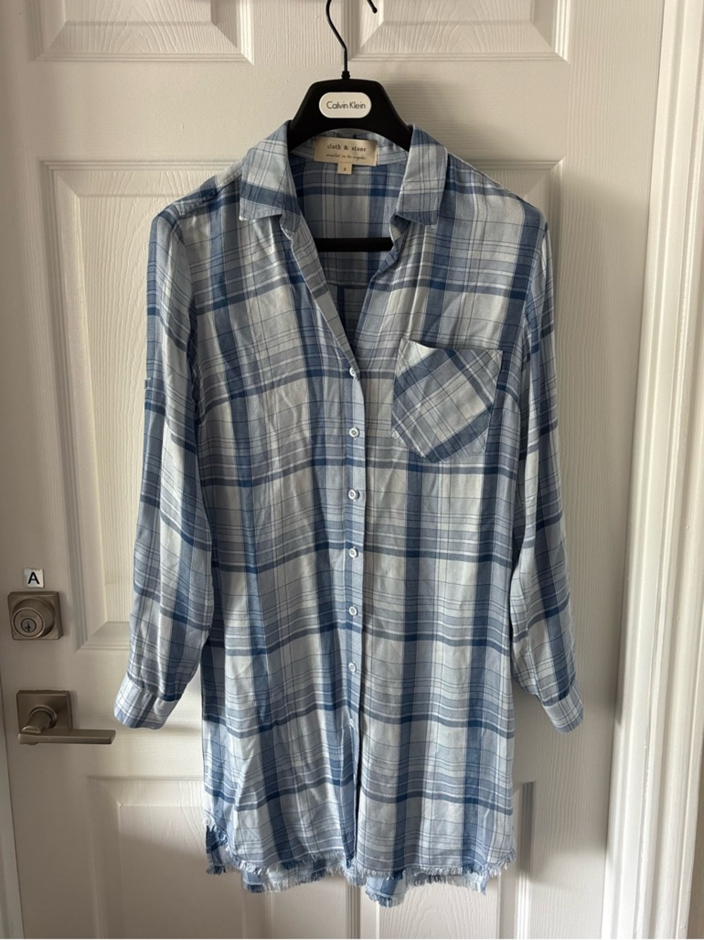 Anthropologie Cloth & Stone plaid shirt dress S